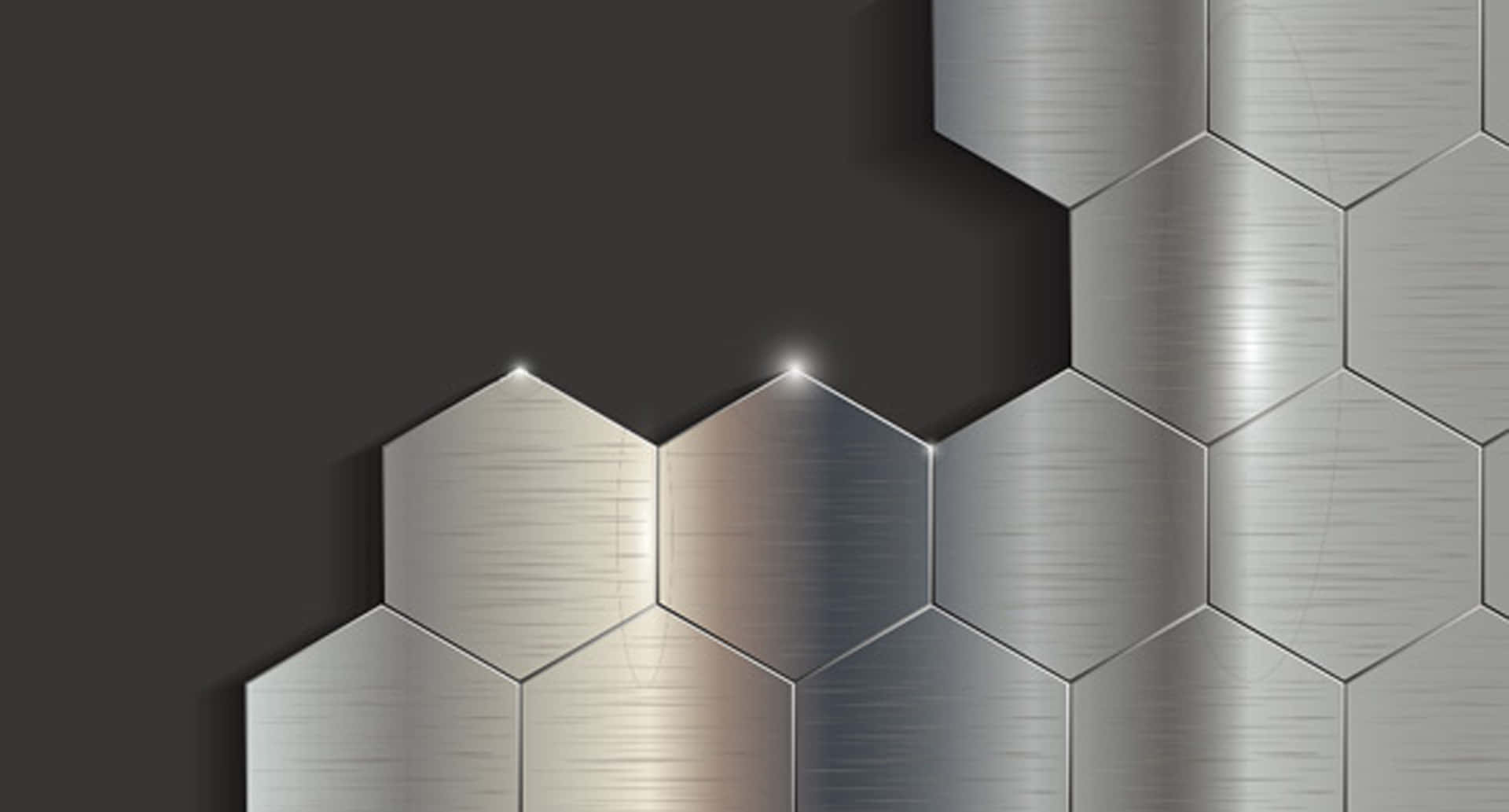 Metal Hexagonal Tiles On A Black Background