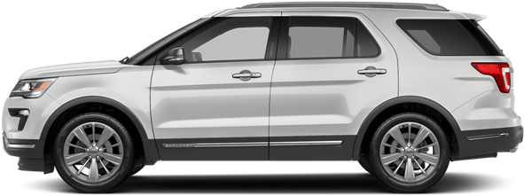 Silver Ford Explorer S U V Side View PNG