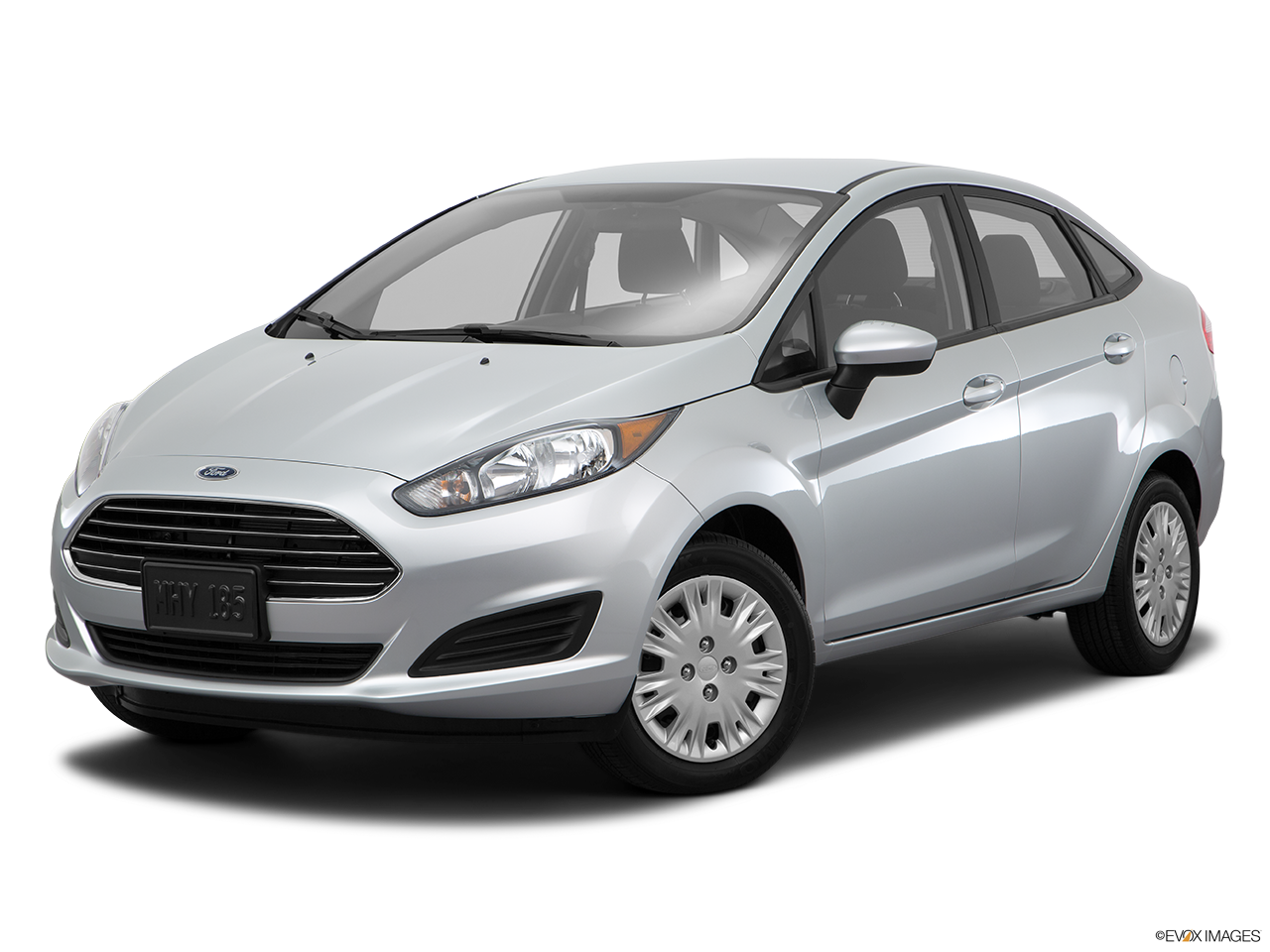 Silver Ford Fiesta Sedan Profile View PNG