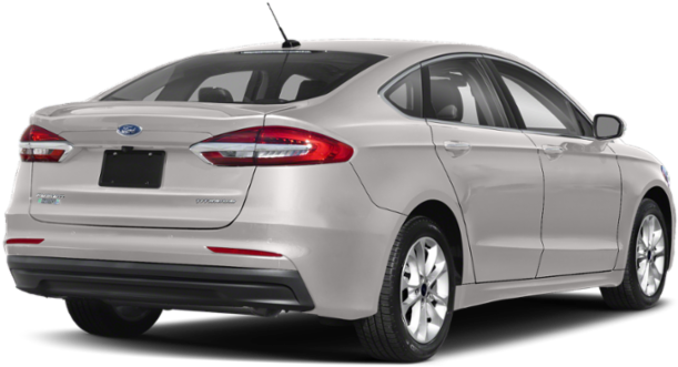Silver Ford Fusion Rear View PNG