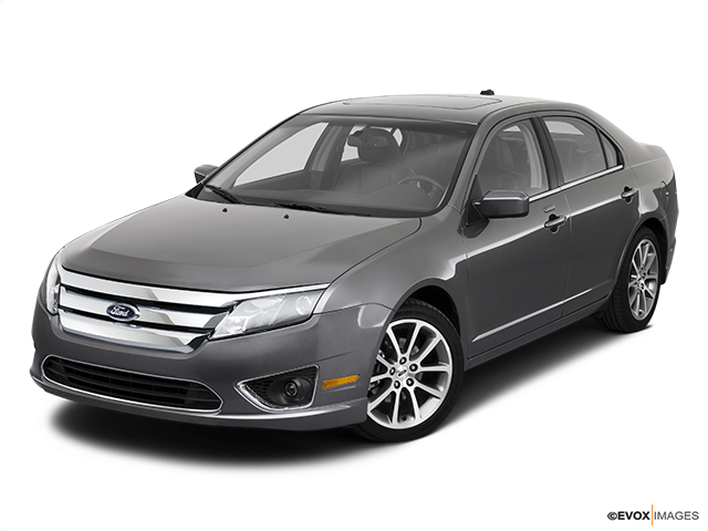 Silver Ford Fusion Sedan Profile View PNG