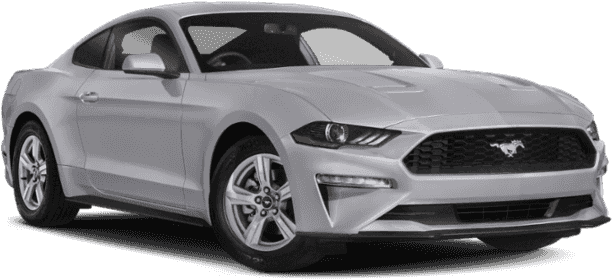 Silver Ford Mustang Profile View PNG