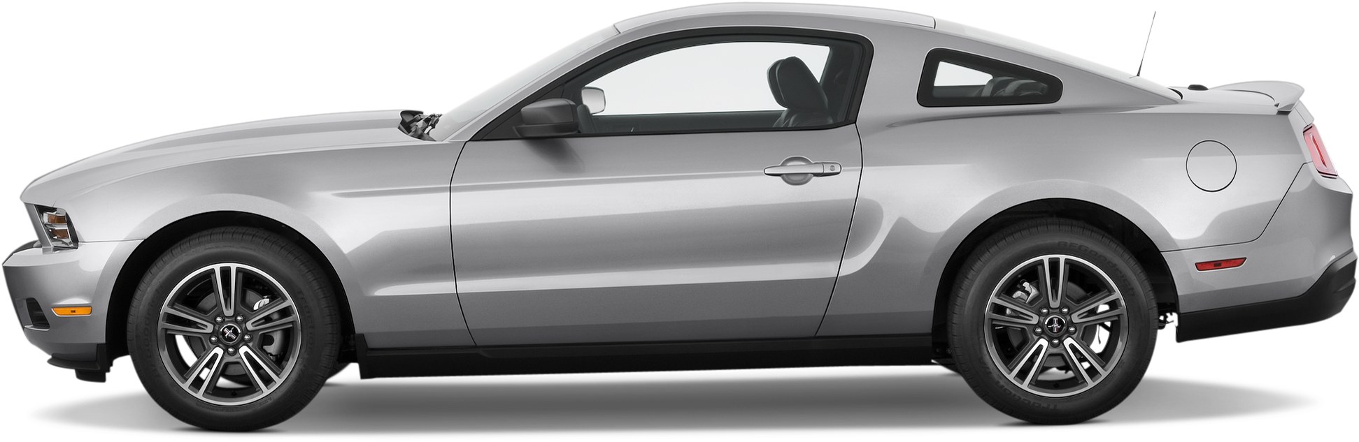 Silver Ford Mustang Side View PNG
