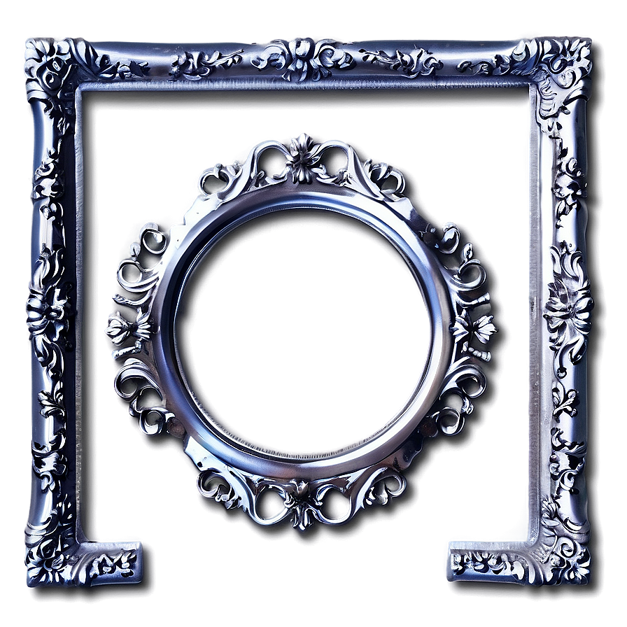 Silver Frame Design Png Mjb PNG
