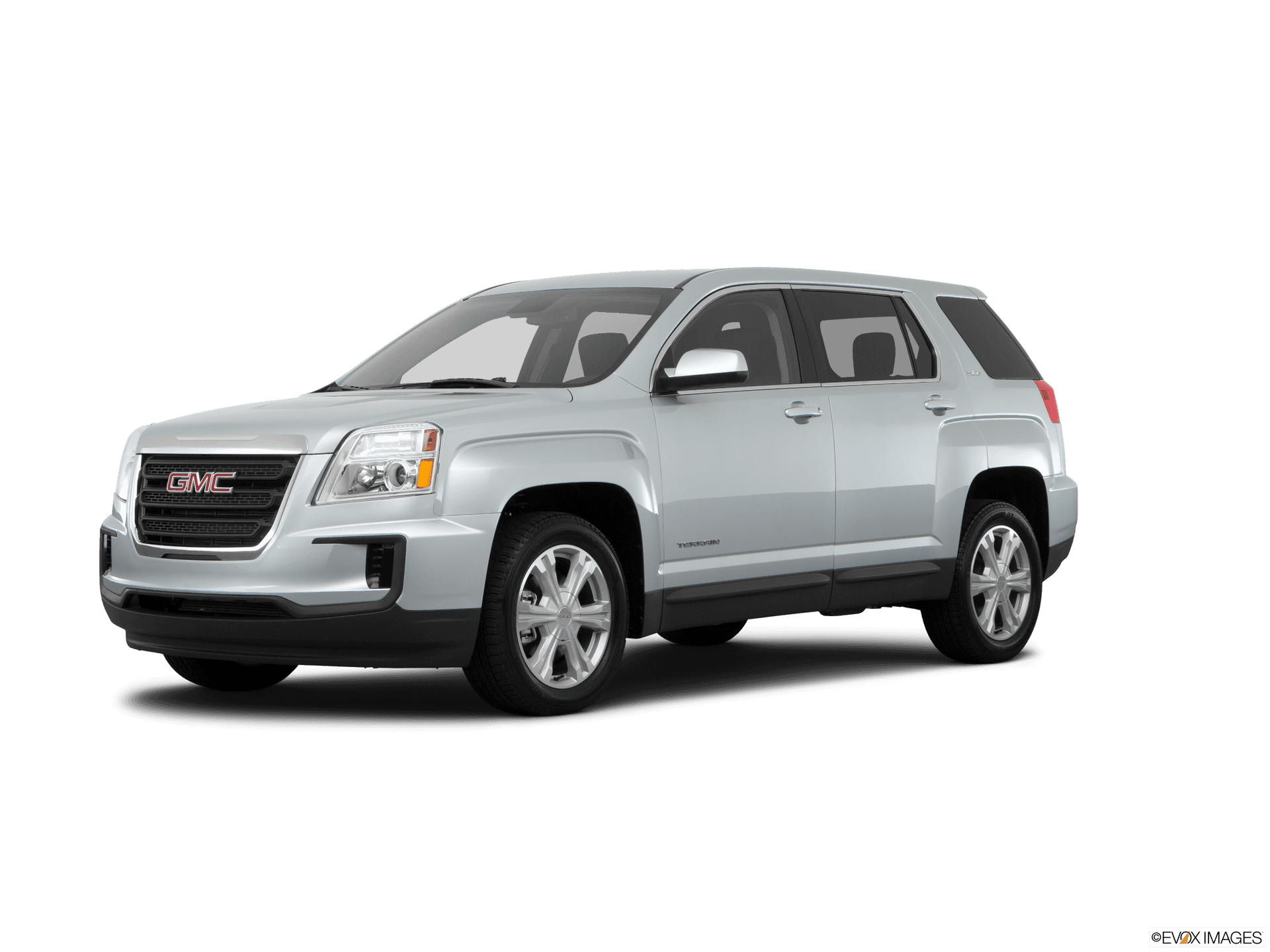 Silver G M C Terrain S U V Side View PNG