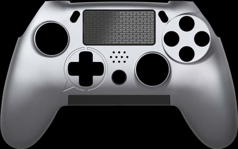 Silver Game Controller Top View PNG