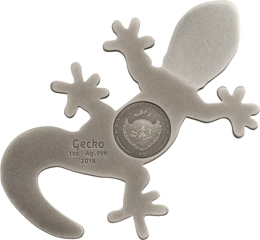 Silver Gecko Coin2018 PNG