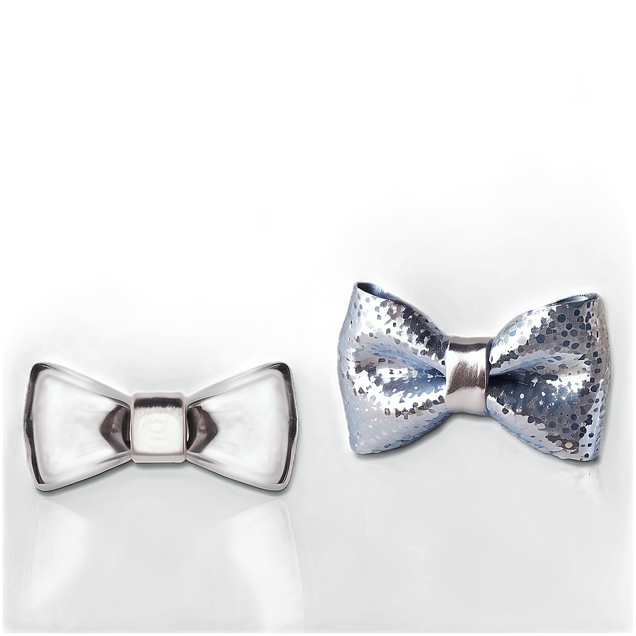 Silver Glitter Bow Tie Png 05252024 PNG