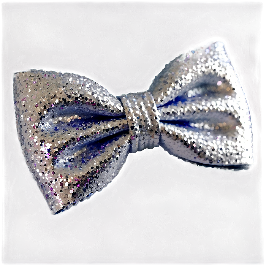 Silver Glitter Bow Tie Png Dpc PNG