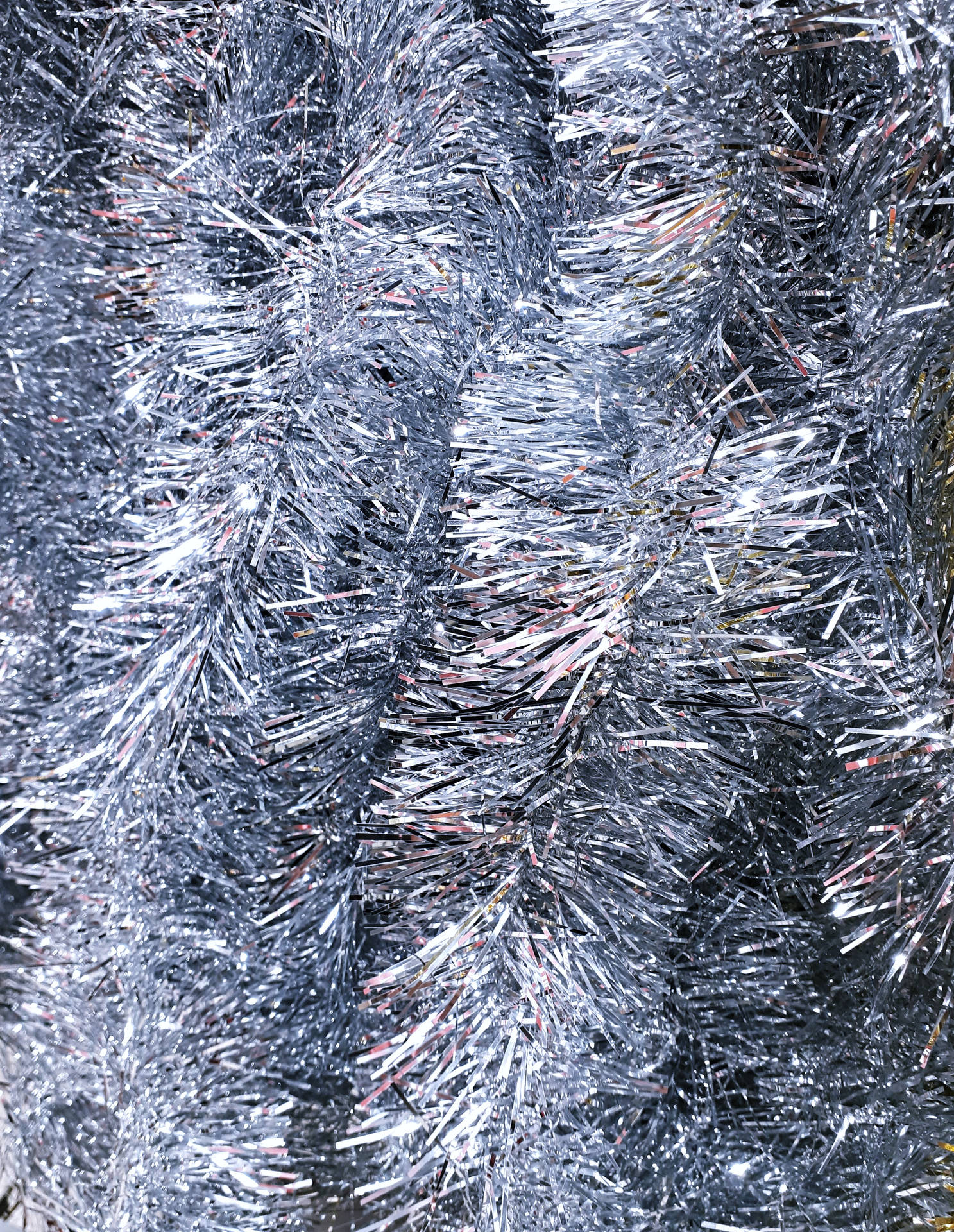 Silver Glitter Christmas Tree Tinsel Wallpaper