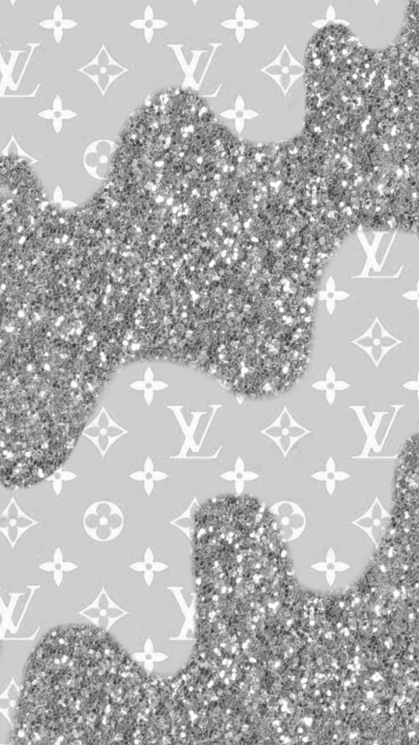 Silver Glitter Louis Vuitton Wallpaper