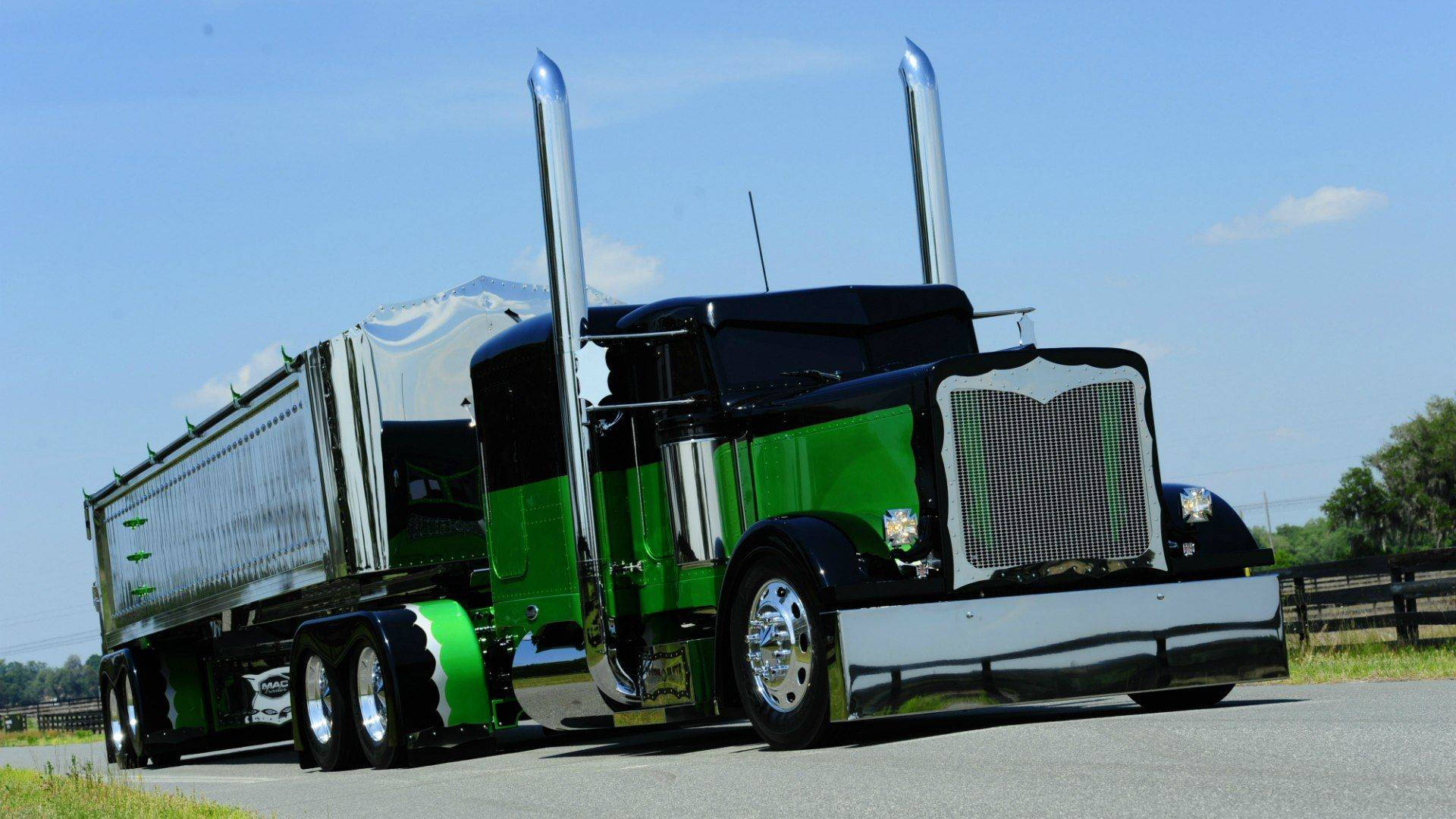 Silver Green Cool Truck