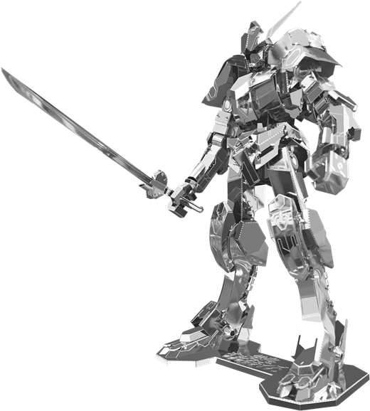 Silver Gundam Mecha Standing PNG