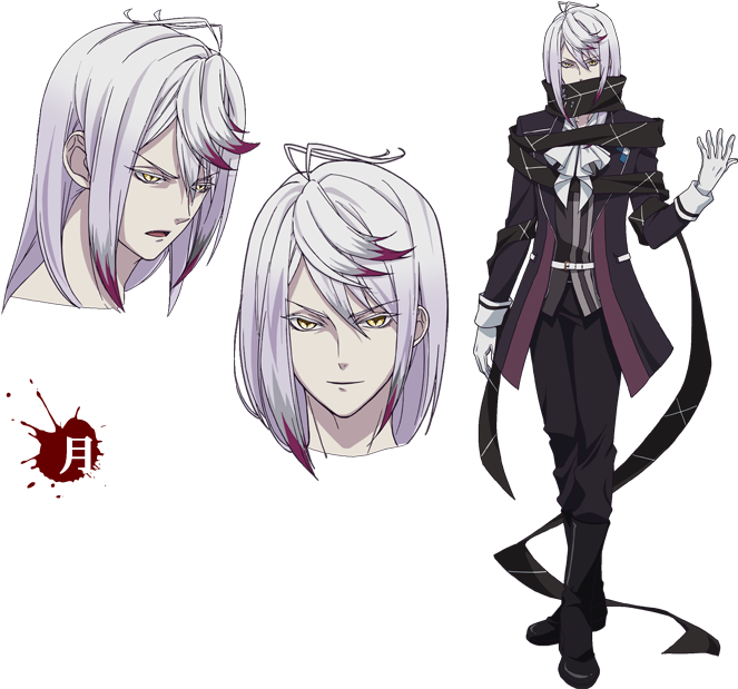 Silver Haired Anime Character Design PNG
