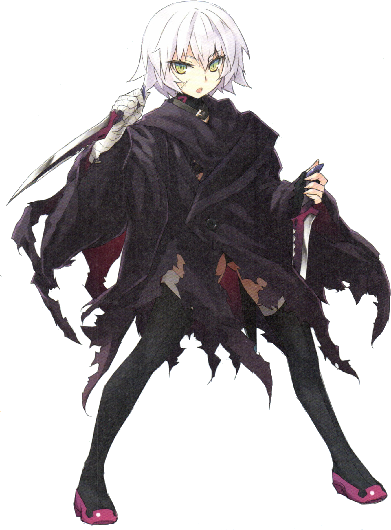 Silver Haired Anime Characterwith Sword PNG