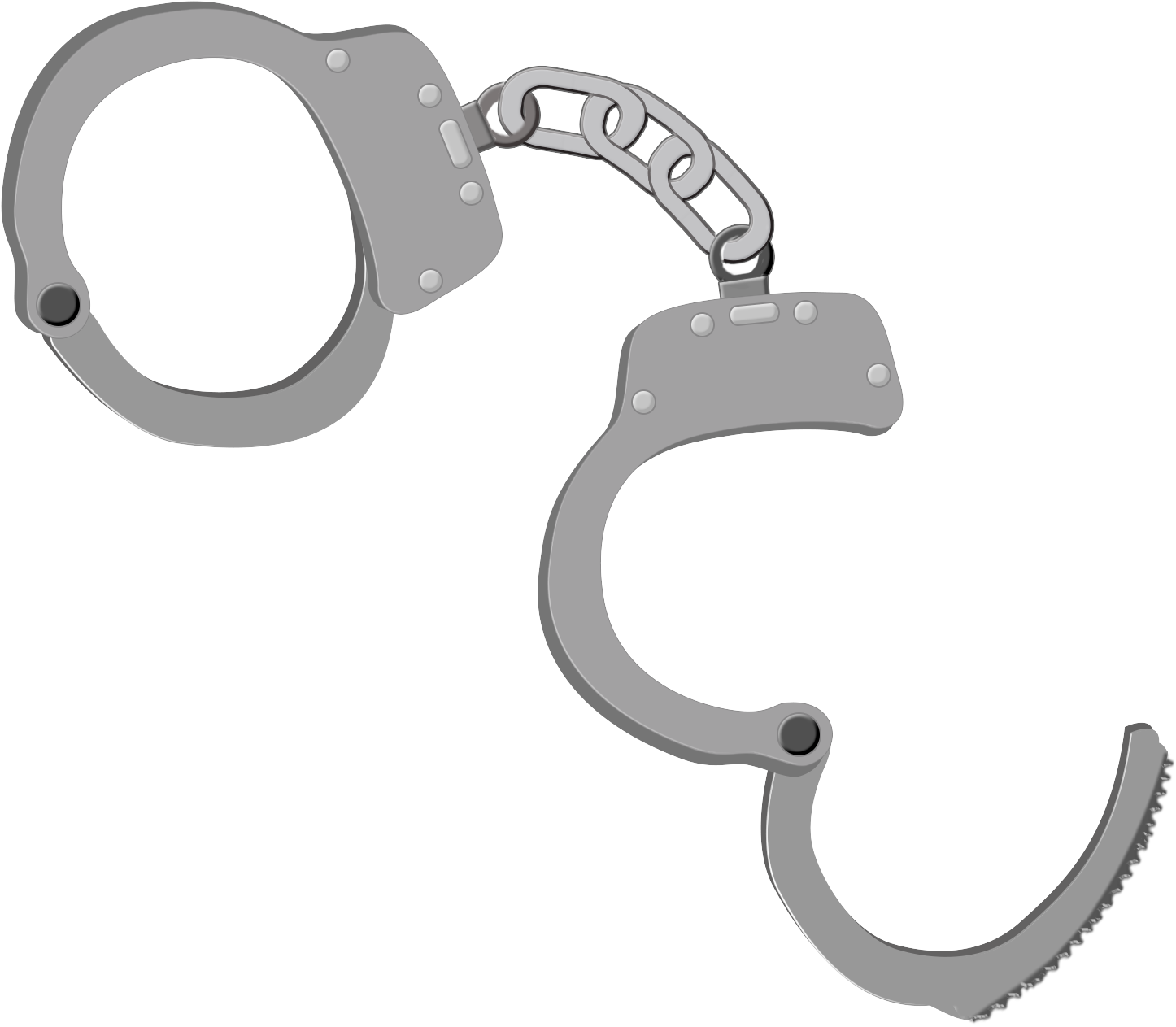 Silver Handcuffs Isolated Background PNG