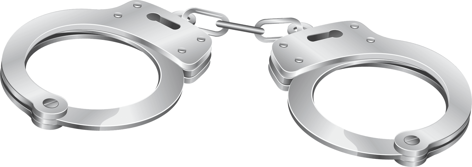 Silver Handcuffs Isolated Background PNG