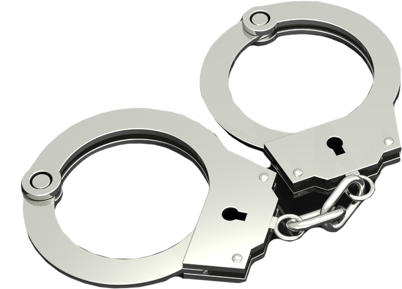 Silver Handcuffs3 D Rendering PNG