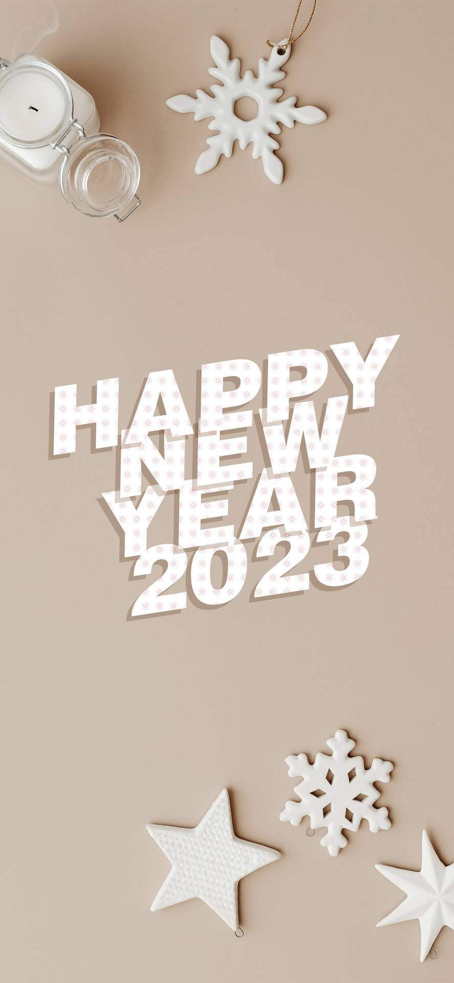 Silver Happy New Year 2023 Flat Lay Wallpaper