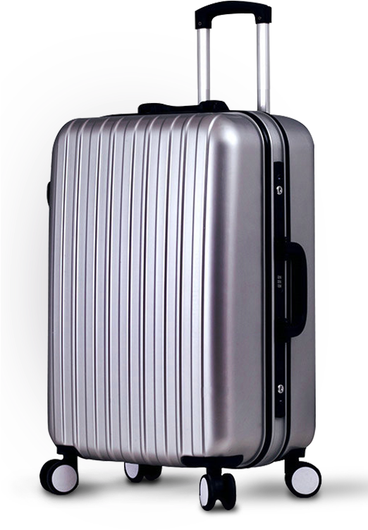 Silver Hardshell Suitcase PNG