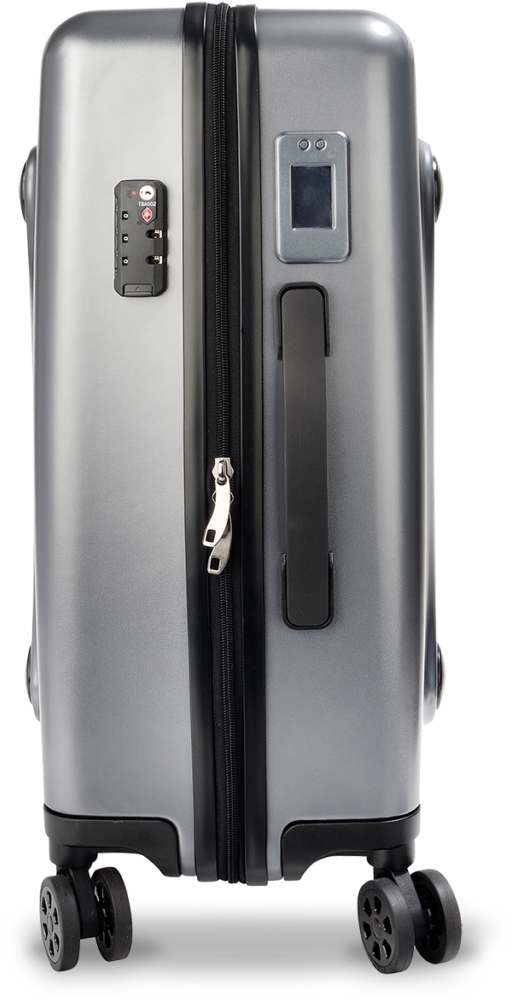 Silver Hardshell Suitcasewith Wheelsand Locks PNG