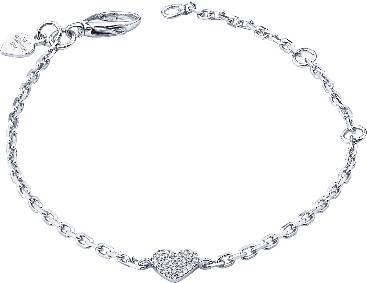 Download Silver Heart Diamond Bracelet | Wallpapers.com