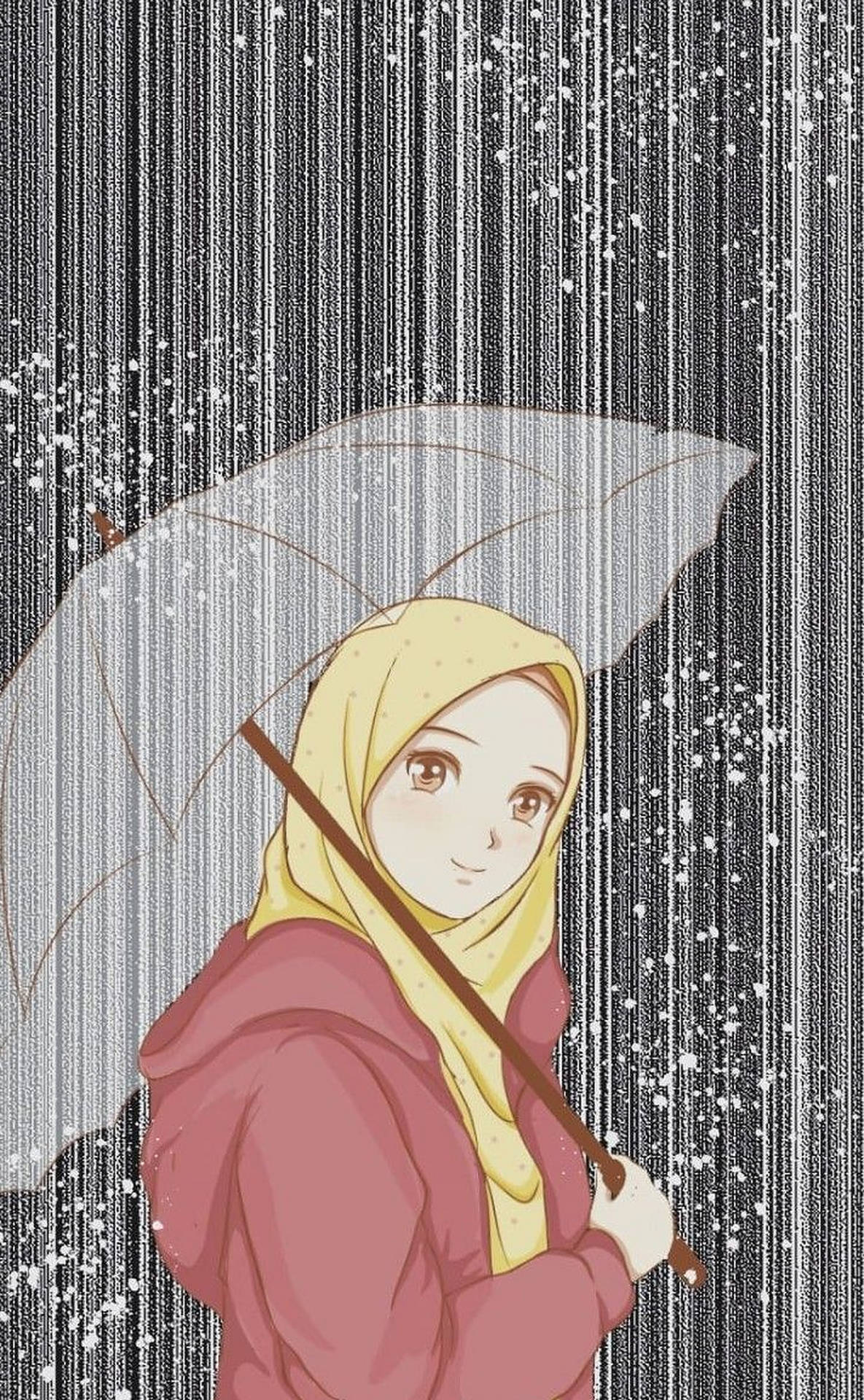 Hijab Tecknad 1424 X 2307 Wallpaper