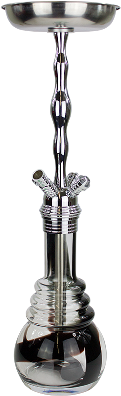 Silver Hookah Elegant Design PNG