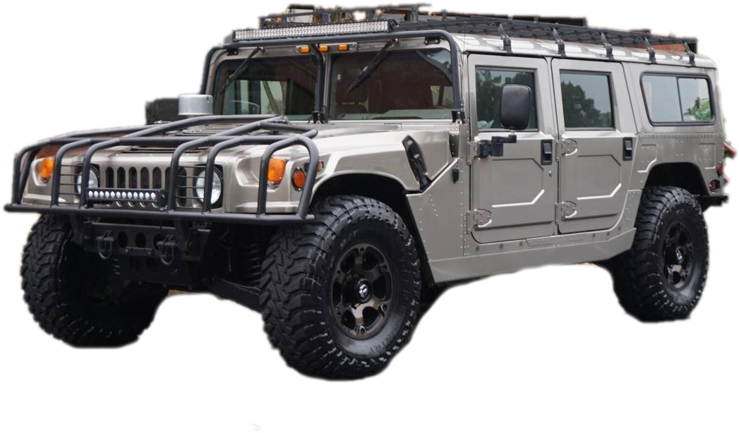 Silver Hummer H1 Offroad Vehicle PNG