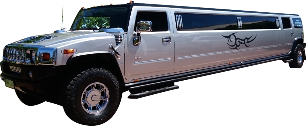 Silver Hummer Limousine PNG