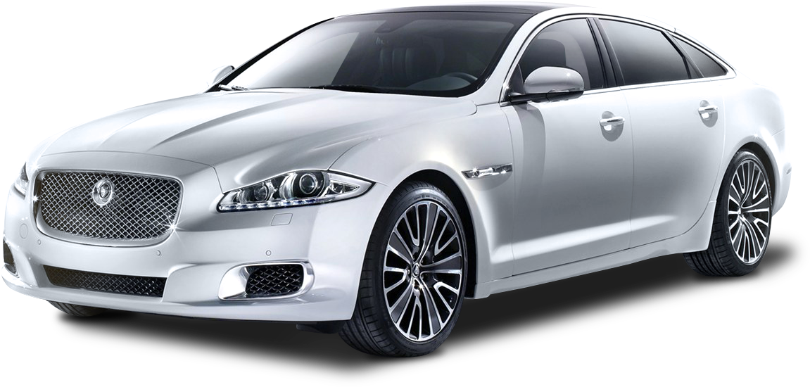 Silver Jaguar Luxury Sedan PNG
