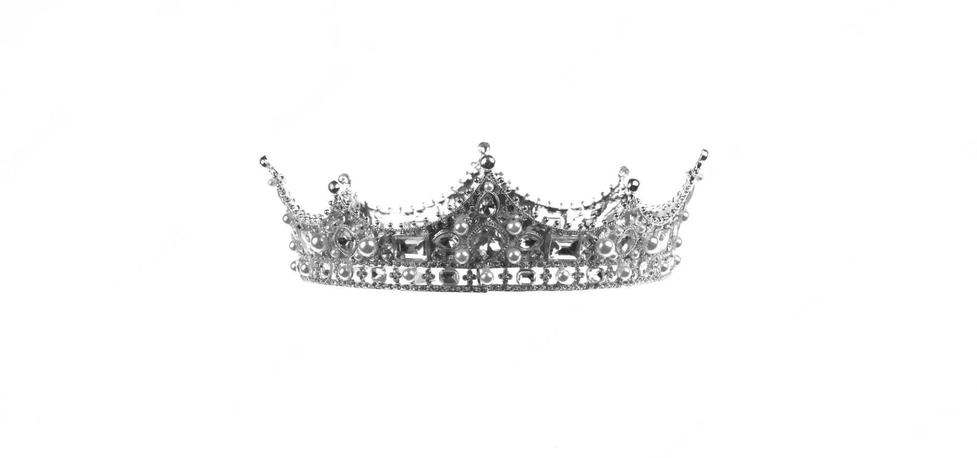 Silver King And Queen Crown Bejeweled Wallpaper