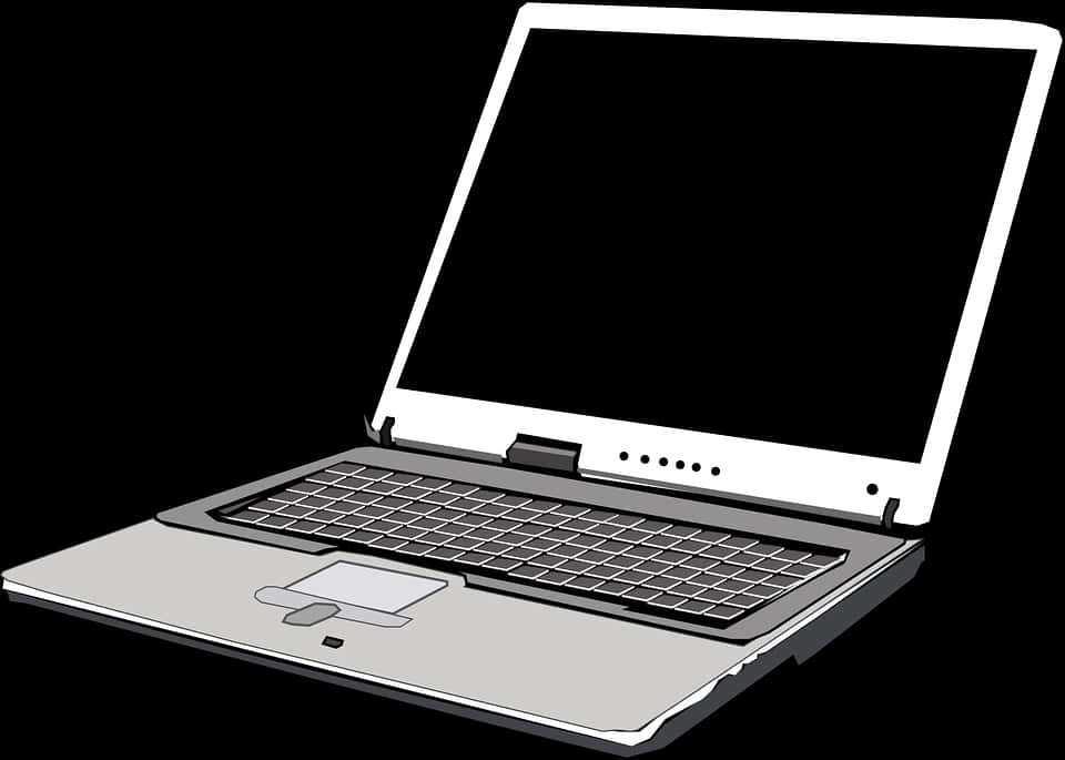 Silver Laptop Vector Illustration PNG