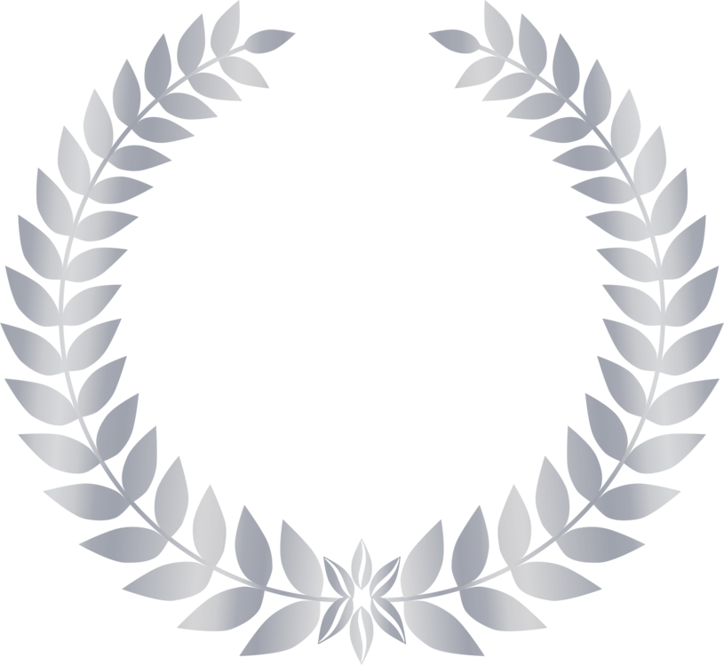 Silver Laurel Wreath Graphic PNG