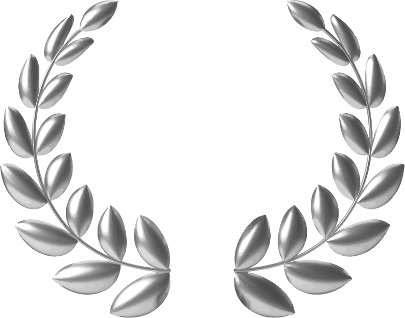 Silver Laurel Wreath Graphic PNG