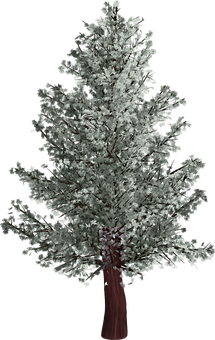 Silver Leafed Treeon Black Background PNG