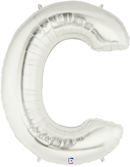 Silver Letter C Balloon PNG
