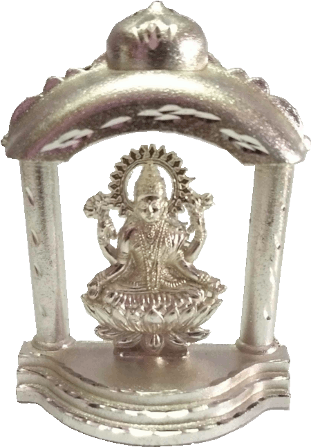 Silver Lord Balaji Statue Under Arch PNG