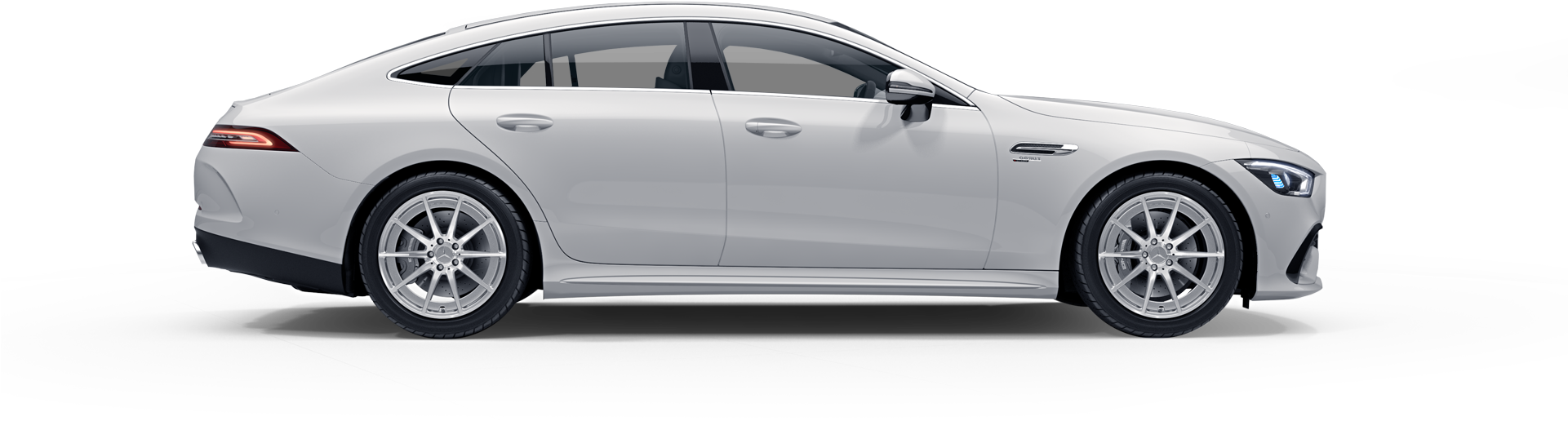 Silver Luxury Sedan Profile View PNG