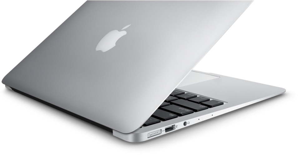 Silver Mac Book Air Partial View PNG