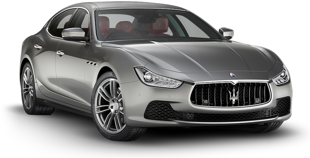 Silver Maserati Ghibli Luxury Sedan PNG