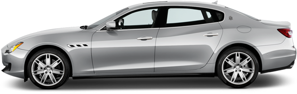 Silver Maserati Ghibli Side View PNG