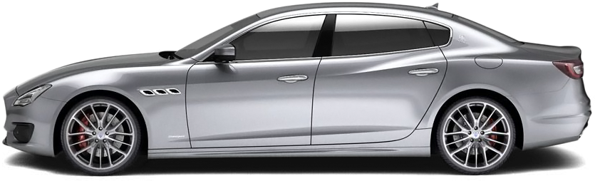 Silver Maserati Ghibli Side View PNG