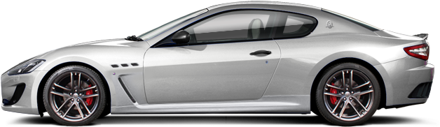 Silver Maserati Gran Turismo Side View PNG