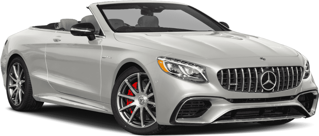 Silver Mercedes A M G Convertible PNG