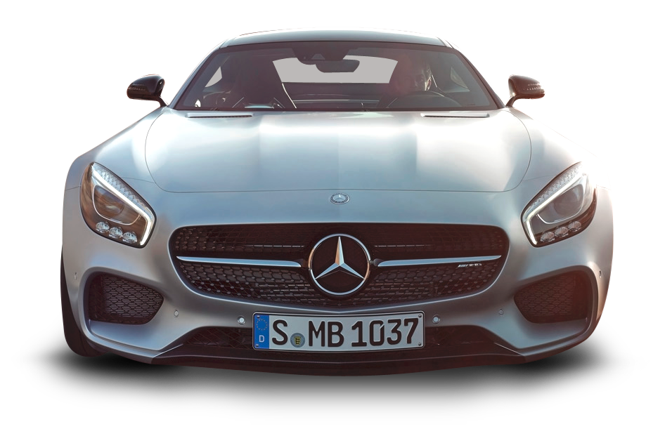 Silver Mercedes Benz Front View PNG