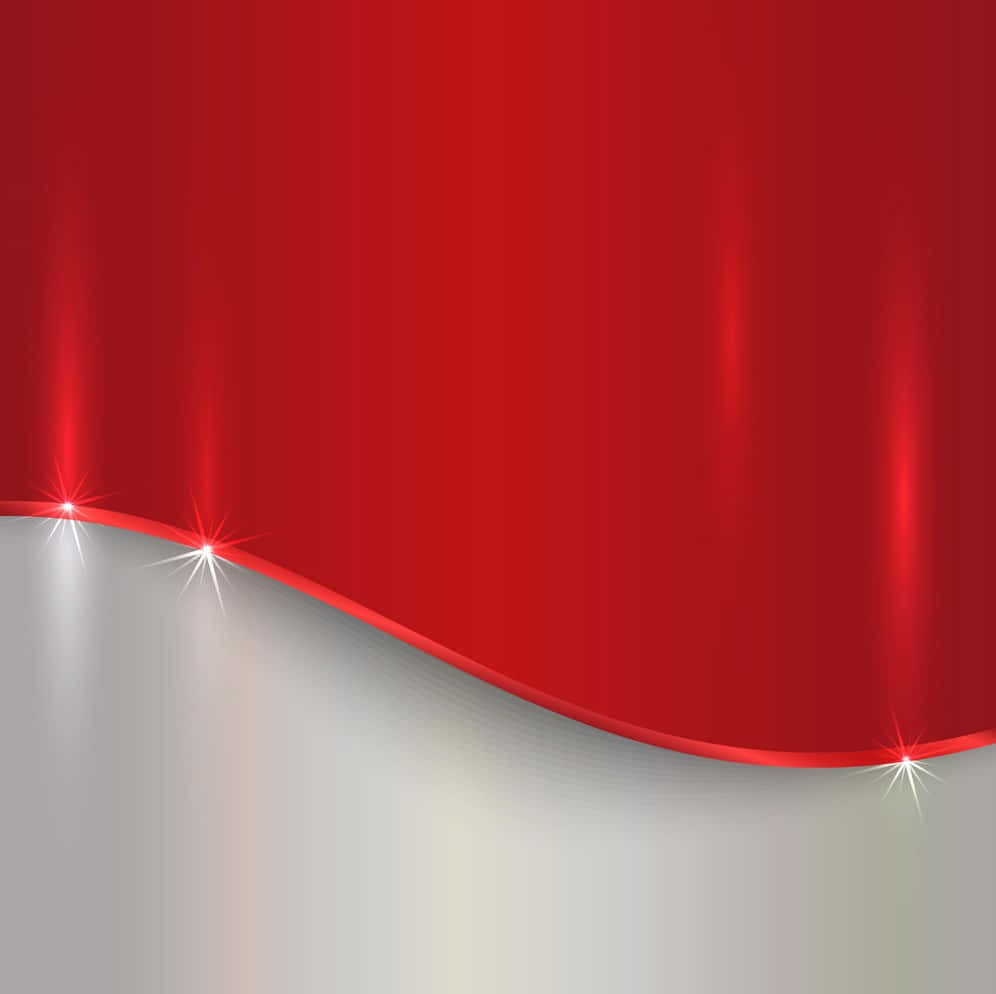 Red And Silver Background With A Shiny Wavy Pattern