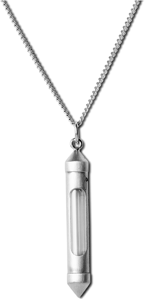 Silver Microphone Pendant Necklace PNG