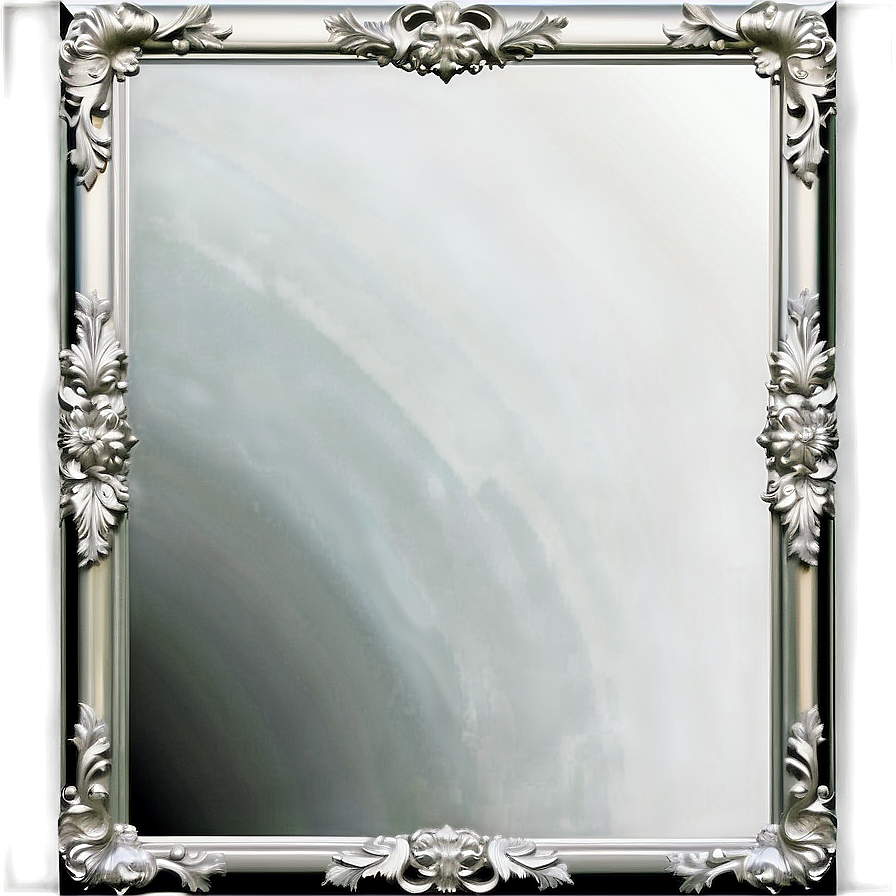 Silver Mirror Frame Png 06212024 PNG