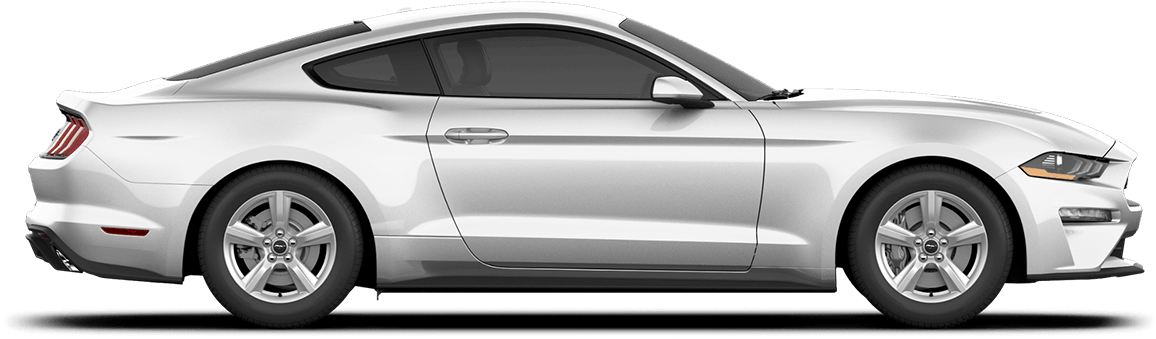 Silver Mustang Coupe Side View PNG